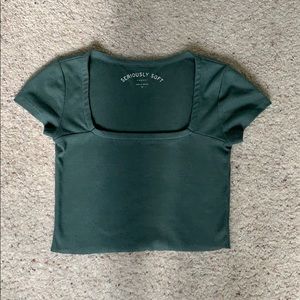 green square neck top